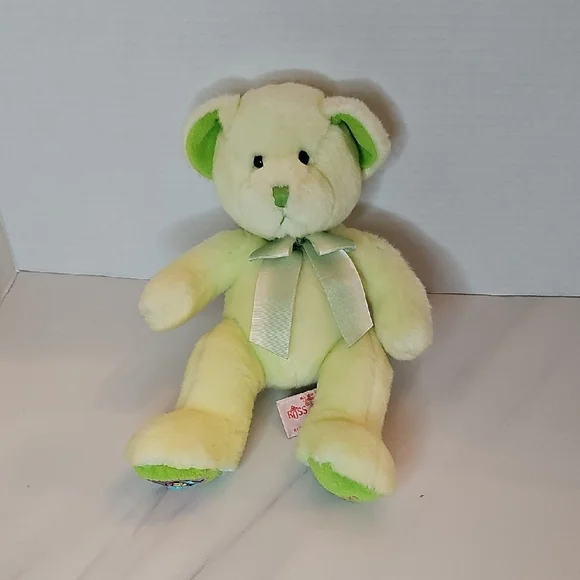 Russ Light Green and Cream Teddy Bear - Picture 1 of 7